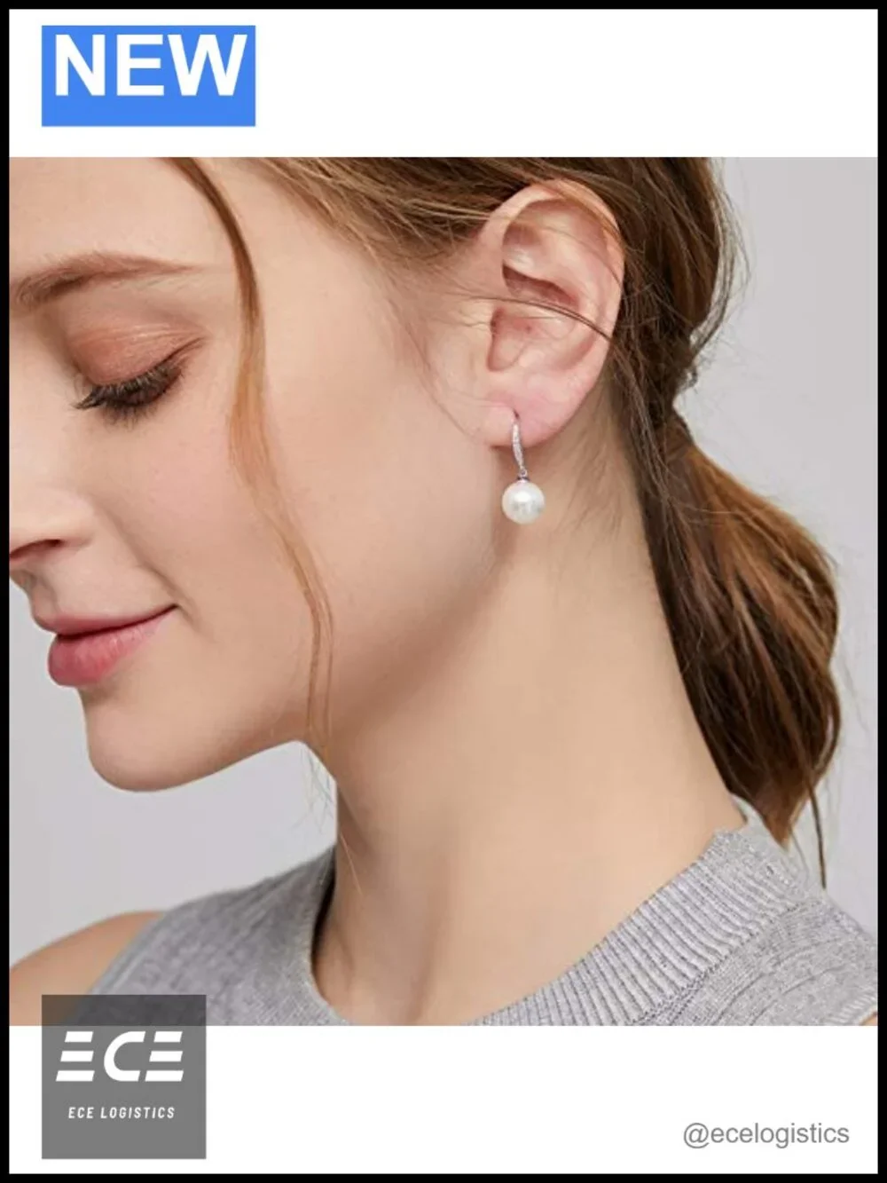 925 Sterling Silver Pearl Dangle Drop Earrings with Fish Hook Women Jewelry Gift